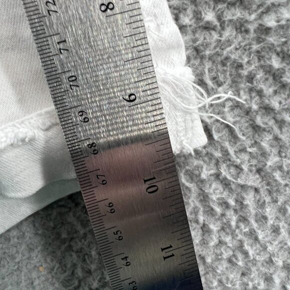 Zara Trafaluc Womens Jean Shorts 4 White Denim Stretch Mid-Rise Cuffed Pockets - Picture 10 of 12